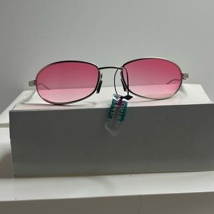 🕶 Classy retro pink lens on silver frames UV3 sunglasses 🕶